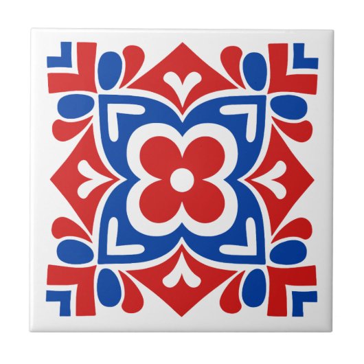 Folk Art Bloom Tegeltje (Voorkant)