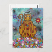 FOLK ART Blue Eye's BY LORI EVERETT briefkaart (Voorkant / Achterkant)