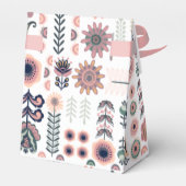 Folk Art Botanisch naadloos patroon Bedankdoosjes (Achterkant)