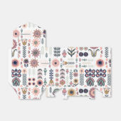 Folk Art Botanisch naadloos patroon Bedankdoosjes (Uitgevouwen)