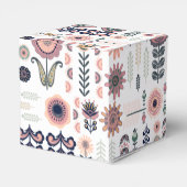 Folk Art Botanisch naadloos patroon Bedankdoosjes (Achterkant)