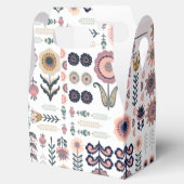 Folk Art Botanisch naadloos patroon Bedankdoosjes (Geopend)