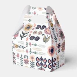 Folk Art Botanisch naadloos patroon Bedankdoosjes