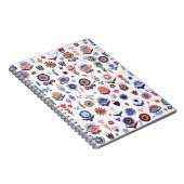 Folk Art Botanisch naadloos patroon Notitieboek (Rechterzijde)