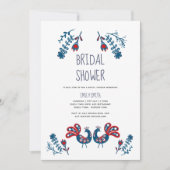 Folk Art Bruidsfeest Uitnodigingen Scandinavische  (Voorkant)