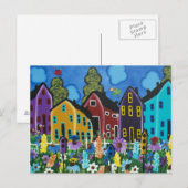 FOLK ART Busy Bee by LORI EVERETT briefkaart (Voorkant / Achterkant)