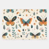 Folk Art Butterflies with Teal and Terracotta Inpakpapier Vel (Voorkant 2)