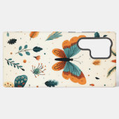 Folk Art Butterflies with Teal and Terracotta Samsung Galaxy Hoesje (Achterkant horizontaal)