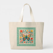 Folk Art Butterfly Tote Bag (Achterkant)