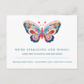 Folk Art Butterfly Verhuisaankondiging Briefkaart (Voorkant)