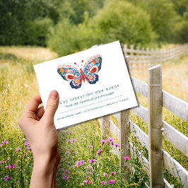 Folk Art Butterfly Verhuisaankondiging Briefkaart
