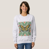 Folk Art Butterfly with Ferns  Trui (Voorkant volledig)