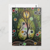 Folk Art_by Lori Everett, dag van de dood, boomkun Briefkaart (Voorkant / Achterkant)