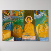 Folk-art Cambodian Buddha afbeelding Poster (Voorkant)