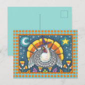 FOLK ART CANDY CORN TURKEY PILGRIM, THANKSGIVING BRIEFKAART (Voorkant / Achterkant)