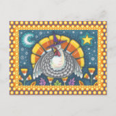FOLK ART CANDY CORN TURKEY PILGRIM, THANKSGIVING BRIEFKAART (Voorkant)