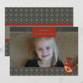 Folk Art Cardinale Aangepaste Fotovakantie Kaart (Voorkant / Achterkant)