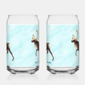 Folk Art Caribou/Reindeer Blikvorm Glas (Rechts)