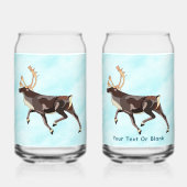 Folk Art Caribou/Reindeer Blikvorm Glas (Achterkant)