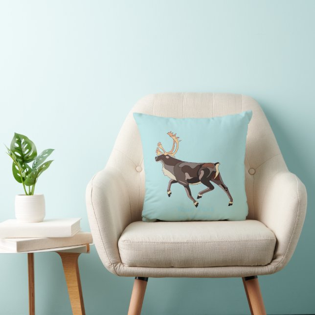 Folk Art Caribou/Reindeer Kussen (Stoel)