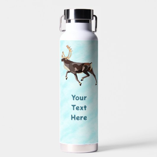 Folk Art Caribou/Reindeer Waterfles (Voorkant)