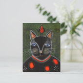 FOLK ART Cat BY LORI EVERETT briefkaart (Staand voorkant)