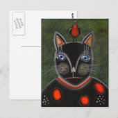 FOLK ART Cat BY LORI EVERETT briefkaart (Voorkant / Achterkant)