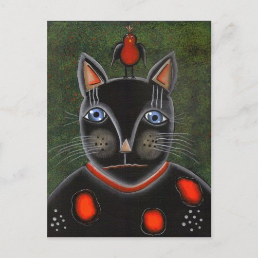 FOLK ART Cat BY LORI EVERETT briefkaart (Voorkant)