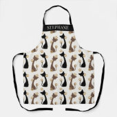 Folk Art Cat Pattern | Farmhouse Kitchen Schort (Voorkant)