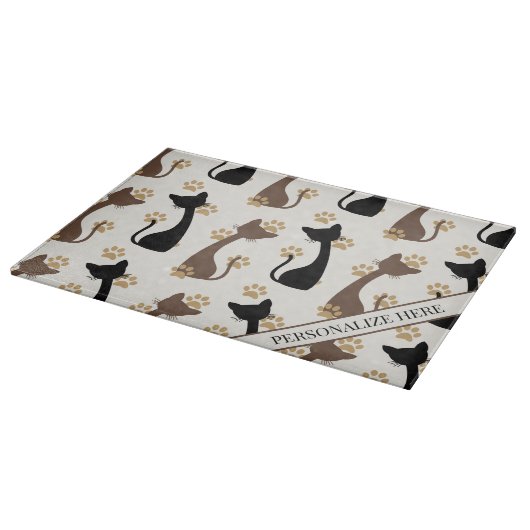 Folk Art Cat Pattern | Farmhouse Kitchen Snijplank (Hoek)