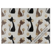 Folk Art Cat Pattern | Farmhouse Kitchen Snijplank (Voorkant)
