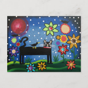 FOLK ART Cat with Attitude BY LORI EVERETT postcar Briefkaart