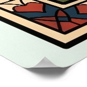 Folk Art Cat with UFO in Countryside Whimsical Poster (Hoek)