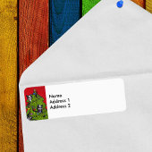 Folk Art Cats kerstboom Etiket