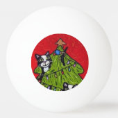 Folk Art Cats kerstboom Pingpongbal (Voorkant)