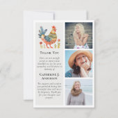 Folk Art Chicken Fotosympathie Begrafenis Bedankkaart (Voorkant)