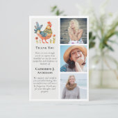 Folk Art Chicken Fotosympathie Begrafenis Bedankkaart (Staand voorkant)