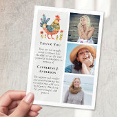 Folk Art Chicken Fotosympathie Begrafenis Bedankkaart