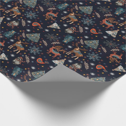 Folk Art Christmas  Cadeaupapier (Hoek)