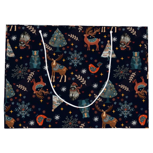 Folk Art Christmas Groot Cadeauzakje (Achterkant)