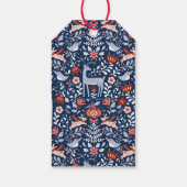 Folk Art Christmas Ornamenten cadeau label Cadeaulabel (Achterkant)