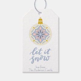 Folk Art Christmas Ornamenten cadeau label Cadeaulabel