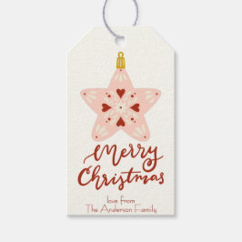 Folk Art Christmas Ornamenten cadeau label Cadeaulabel