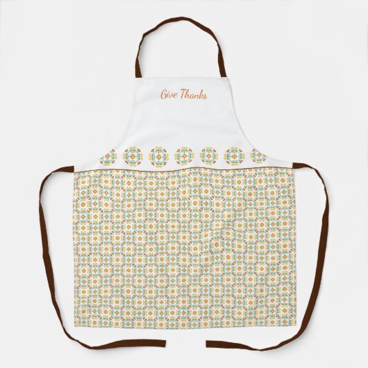 Folk Art Chrysanthemum Autumn Pattern Schort (Voorkant)