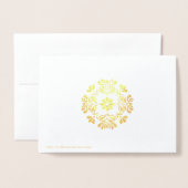 Folk Art Chrysanthemum Persoonlijke Thanksgiving Folie Kaarten (Met envelop)