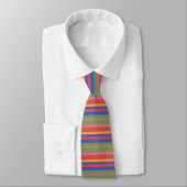 Folk Art Collectie Bright Stripes Unisex Necktie Stropdas (Gebonden)