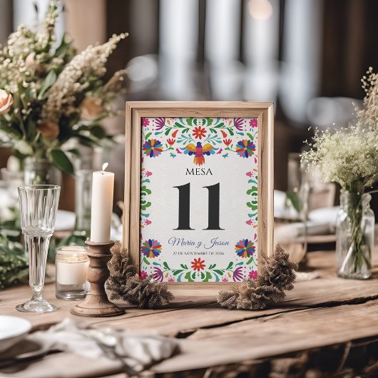 Folk Art Colorful Floral Fiesta Spanish Wedding Kaart