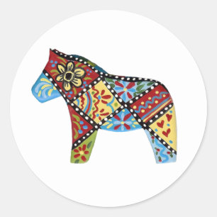 Folk Art Dala Horse Sticker