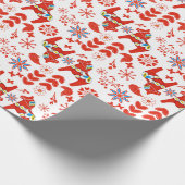 Folk Art Dala Swedish Red Horse Floral Pattern Cadeaupapier (Hoek)