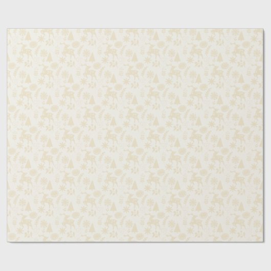 Folk Art Deer Forest Ivory Gift Cadeaupapier (Vlak)